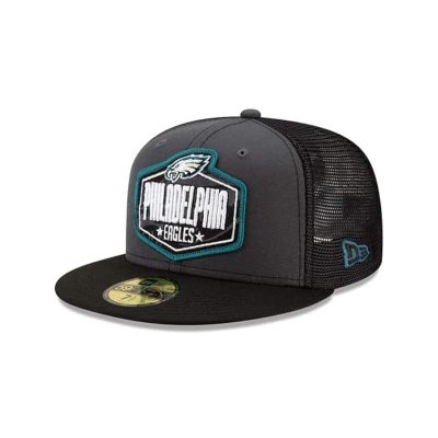 Grey Philadelphia Eagles Hat - New Era NFL NFL Draft 59FIFTY Fitted Caps USA3495728